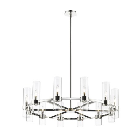 Z-Lite Datus 12 Light Chandelier, Polished Nickel & Clear 4008-12PN